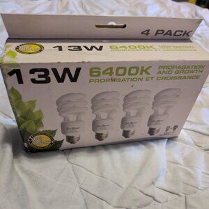 SunBlaster 13W 6400k Propagation & Growth Light Bulbs 4 Pack